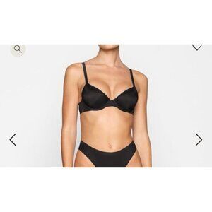 NEW SKIMS WEIGHTLESS DEMI BRA ONYX 42DDDUNLINED SHEER BLACK WIRED